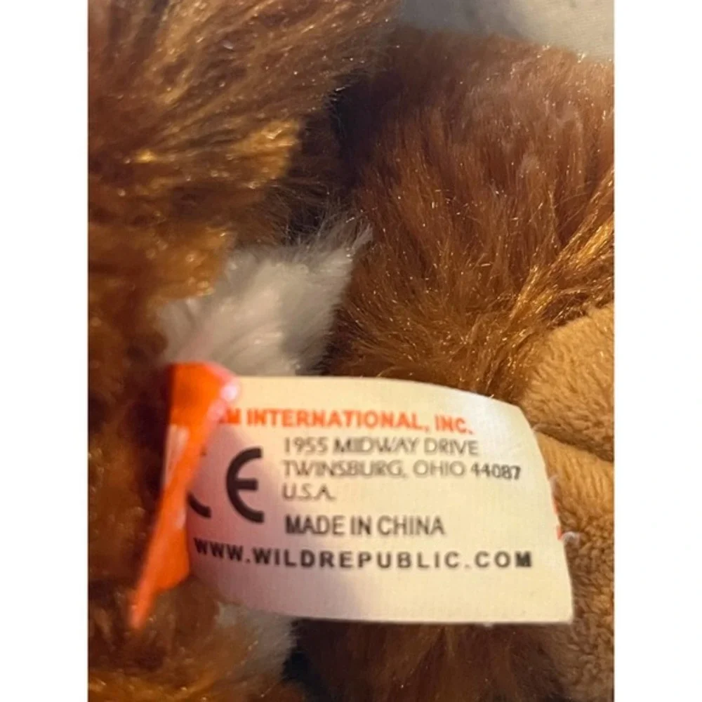 Wild Republic Lying Brown Bobcat Plush‎ Stuffed Animal Toy